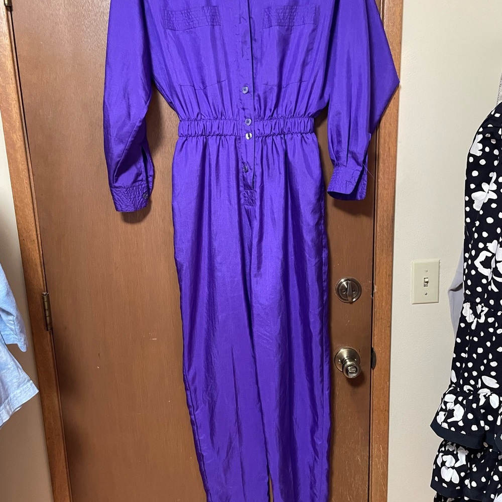 Purple Button-Up Jumpsuit